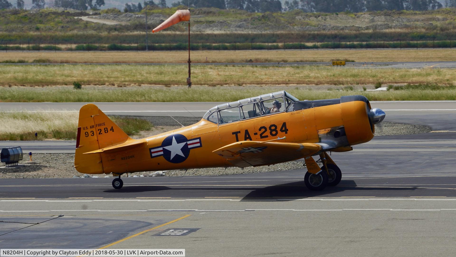 N8204H, 1951 North American T-6G Texan C/N 168-388, Livermore Airport California 2018.