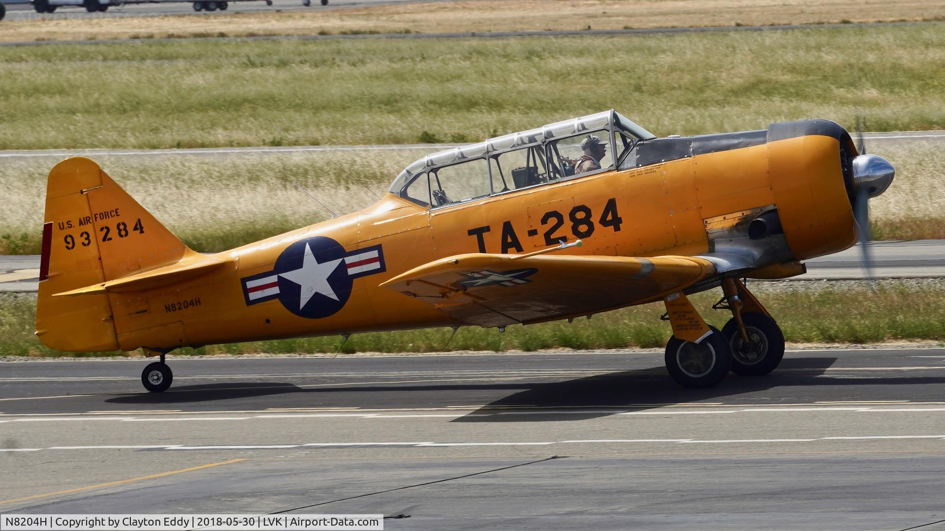 N8204H, 1951 North American T-6G Texan C/N 168-388, Livermore Airport California 2018.