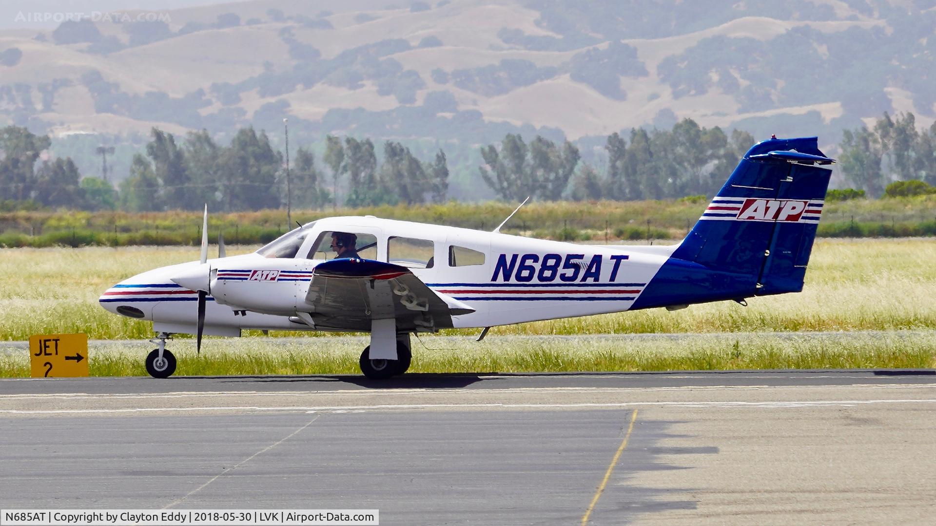 N685AT, 2011 Piper PA-44-180 Seminole C/N 4496288, Livermore Airport California 2018.