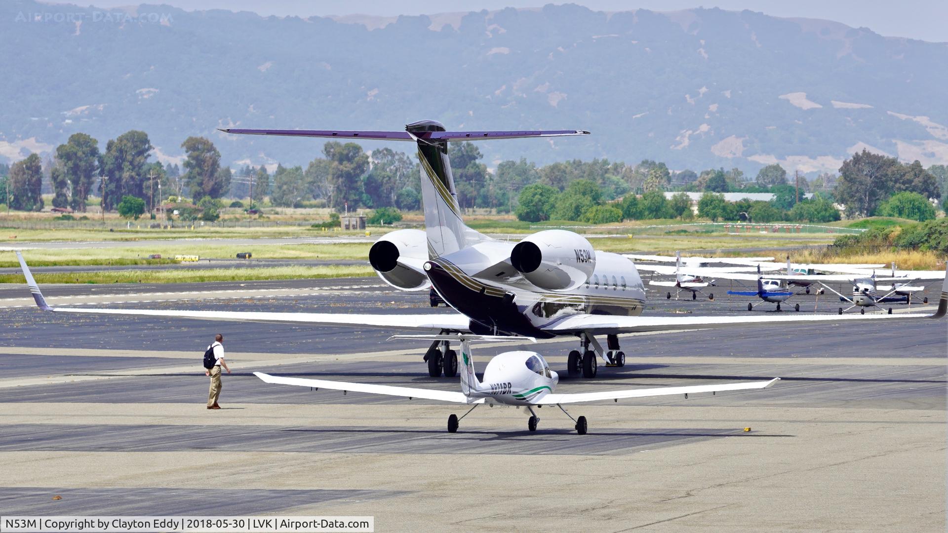 N53M, Gulfstream Aerospace GV-SP (G550) C/N 5331, Livermore Airport California 2018.