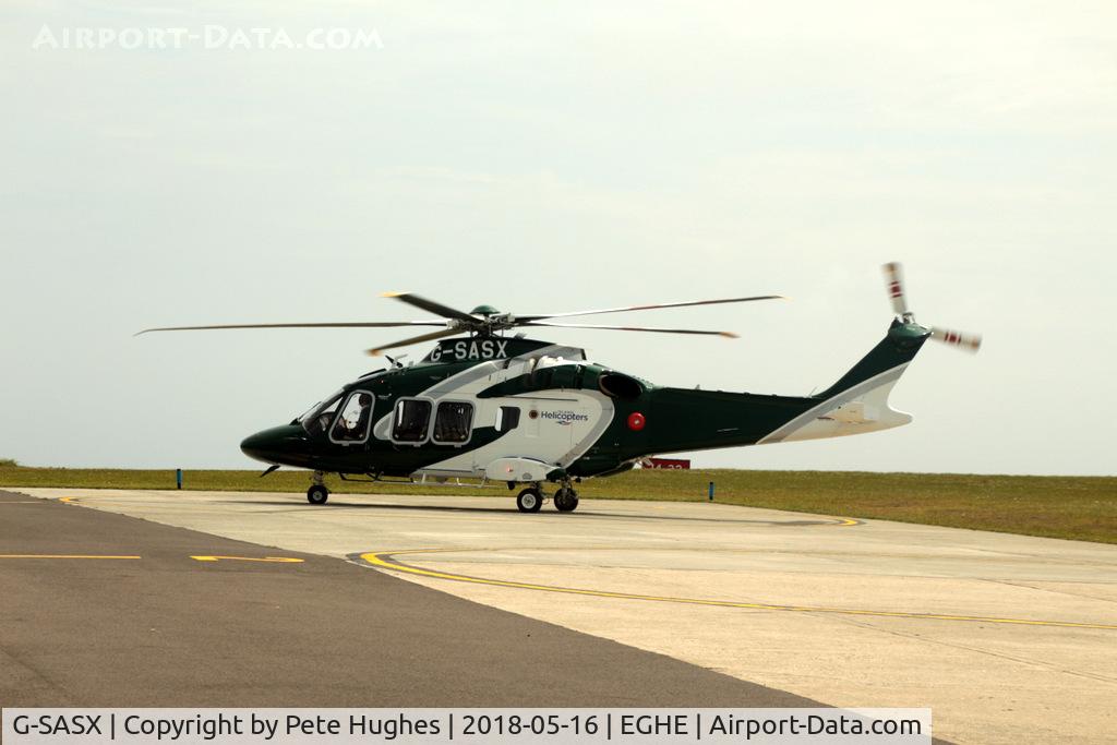 G-SASX, 2018 Leonardo AW-169 C/N 69064, G-SASX AW169 at St Marys, Isles of Scilly a few days before the start of Island Helicopter service to Lands End