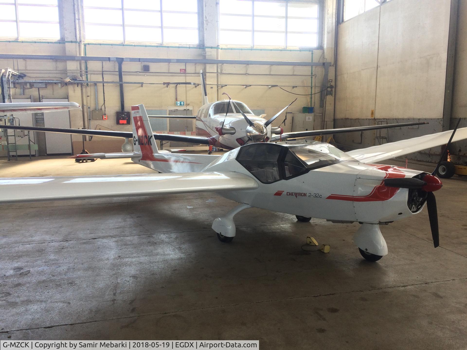 G-MZCK, 1996 AMF Chevvron 2-32C C/N 038, At EGDX Horizon training hangar