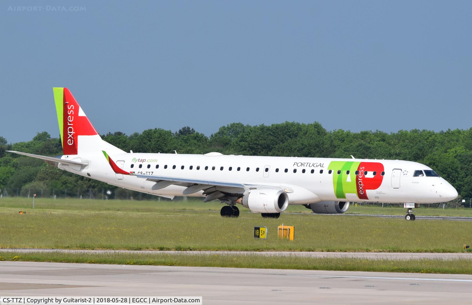 CS-TTZ, 2013 Embraer 195AR (ERJ-190-200IGW) C/N 19000628, At Manchester