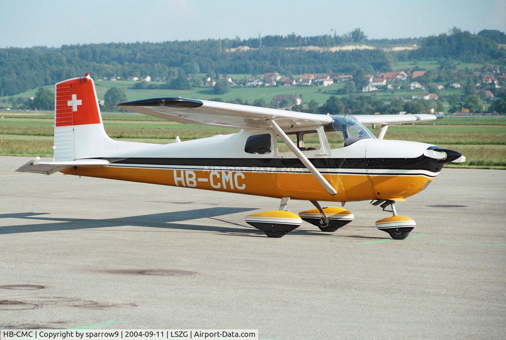 HB-CMC, 1959 Cessna 175 Skylark C/N 56111, At Grenchen. Old paint-scheme.