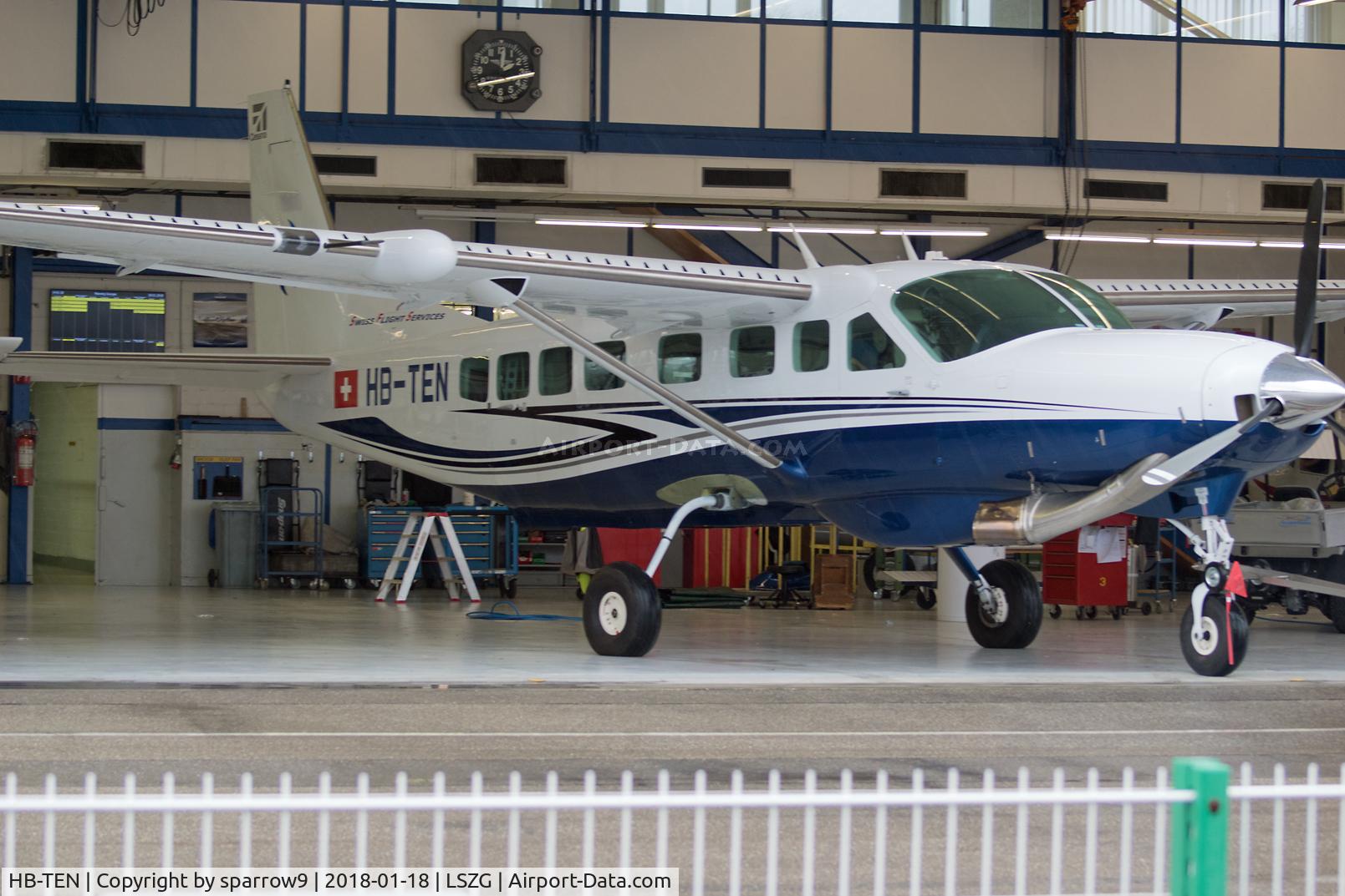 HB-TEN, 2015 Cessna 208B GrandCaravan EX C/N 208B-5183, Maintenance at Grenchen.