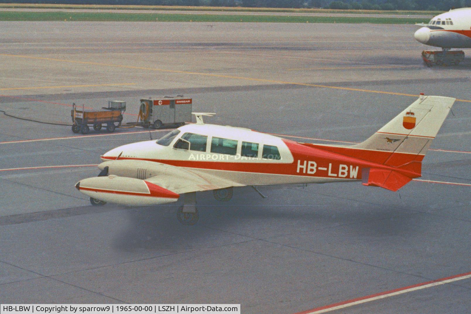 HB-LBW, 1962 Cessna 320 Skyknight Skyknight C/N 320-0085, At Zurich-Kloten airport