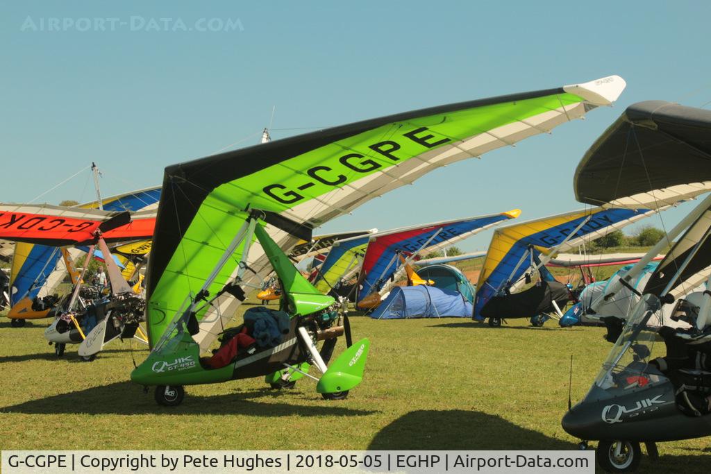 G-CGPE, P&M Aviation Quik GT450 C/N 8537, G-CGPE Quik GT450 in completely new colours, visiting the 2018 Microlight Trade Fair, Popham