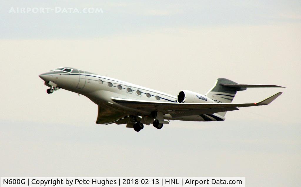 N600G, 2016 Gulfstream Aerospace GVII-G600 C/N 73005, N600G Gulfstream VII G600 on departure from Honolulu