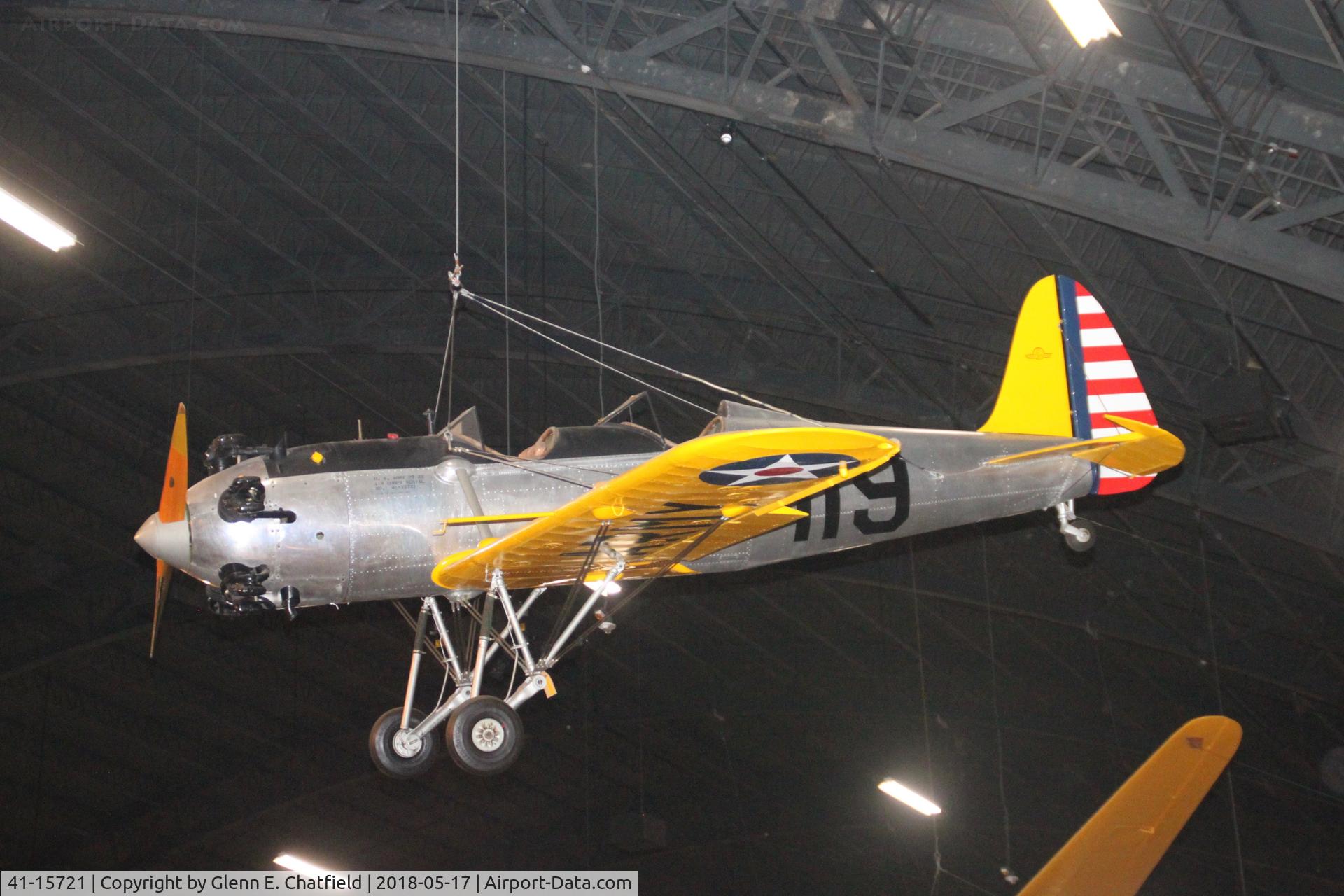 41-15721, 1942 Ryan PT-22C Recruit (ST3KR) C/N 1750, Hanging in the WWII gallery of the National Museum of the USAF