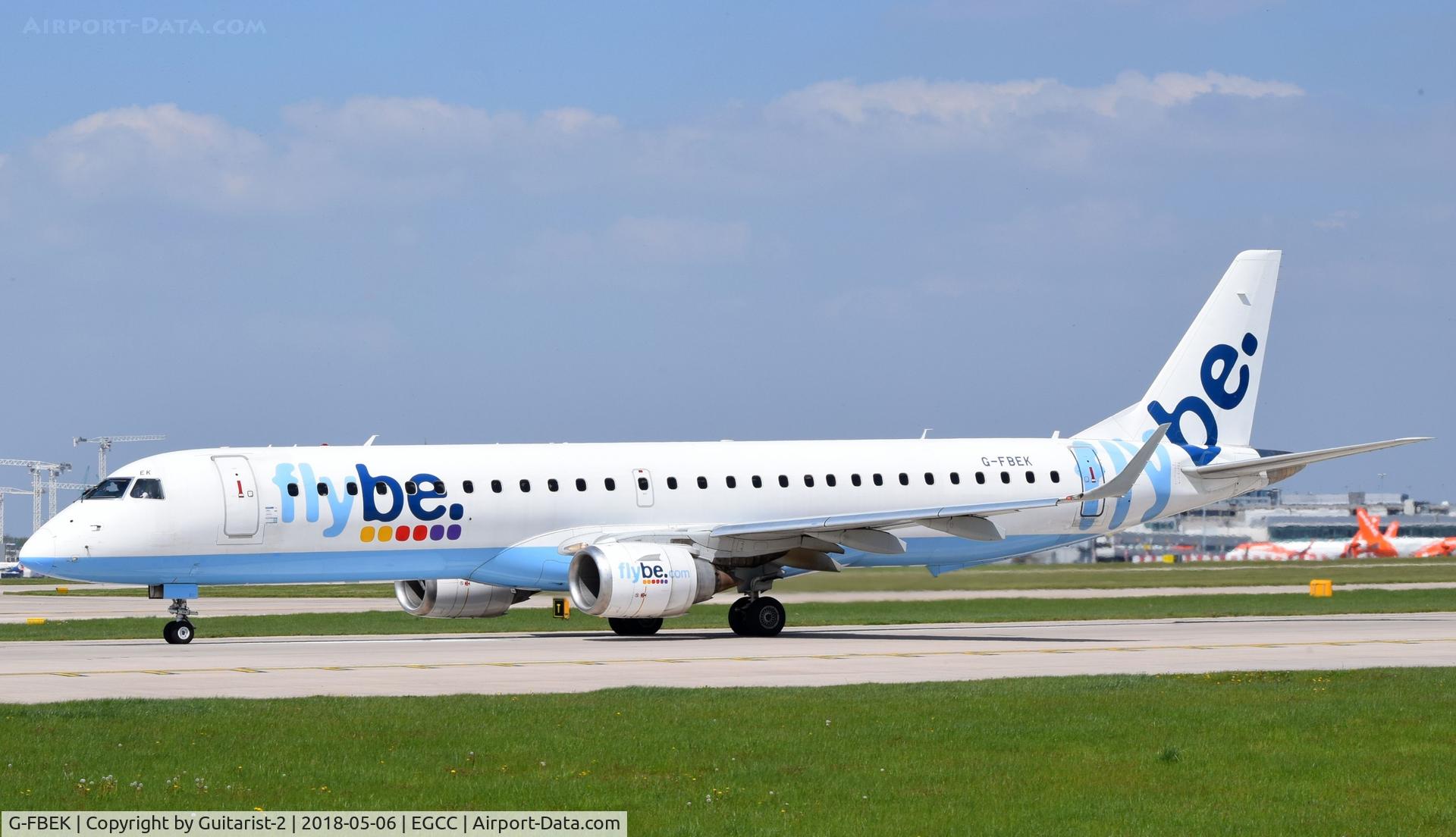 G-FBEK, 2008 Embraer 195LR (ERJ-190-200LR) C/N 19000168, At Manchester
