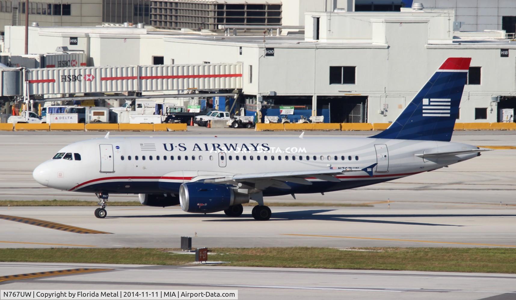 N767UW, 2000 Airbus A319-112 C/N 1382, US Airways