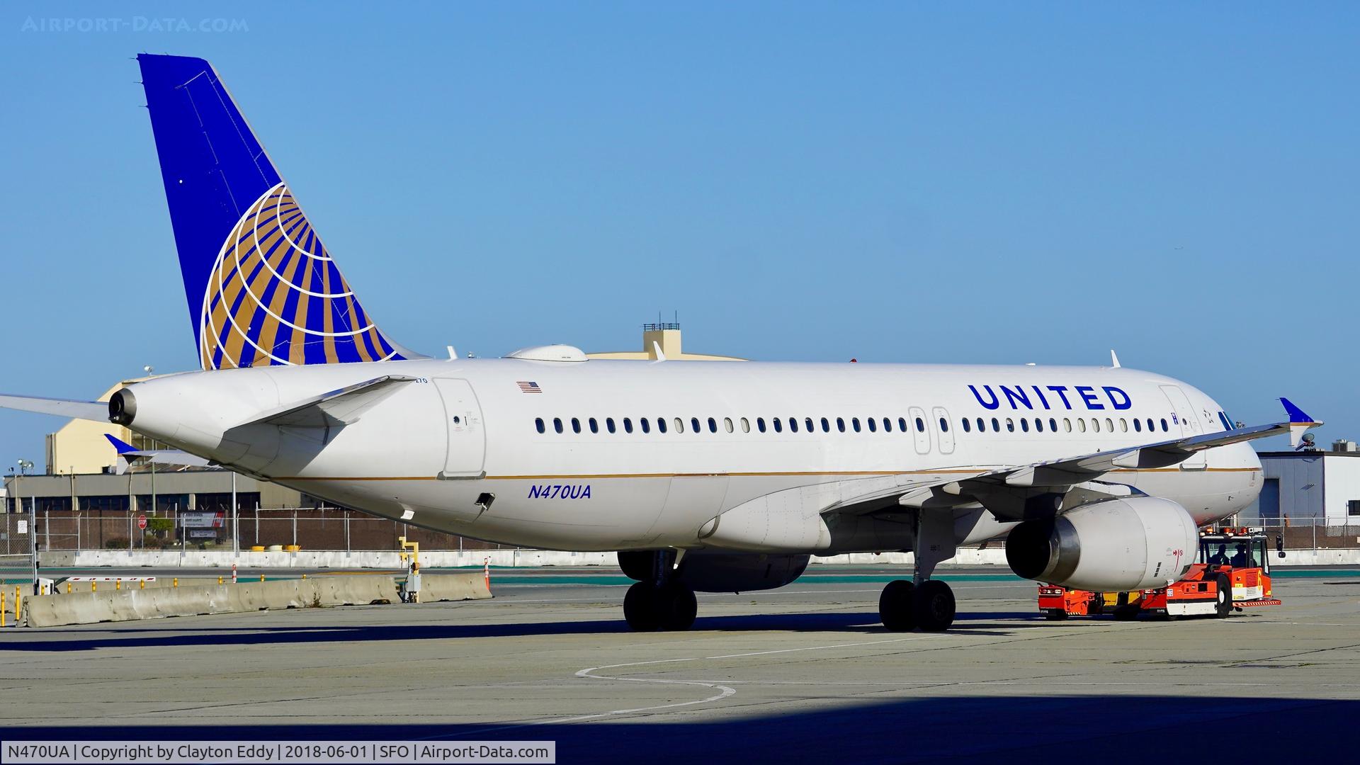 N470UA, 2001 Airbus A320-232 C/N 1427, SFO 2018.
