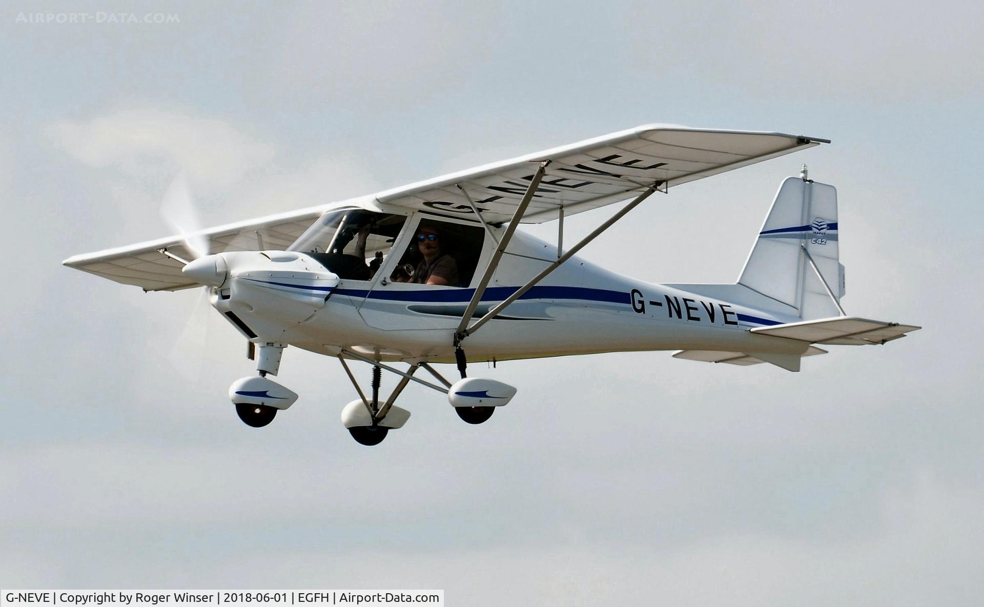 G-NEVE, 2016 Comco Ikarus C42 FB100 C/N 1608-7465, Resident C42 departing Runway 22.