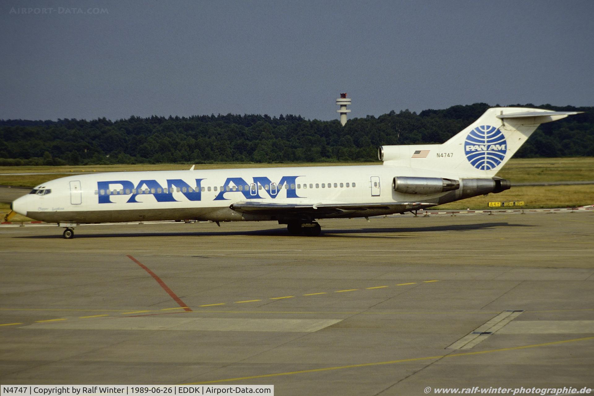 N4747, 1968 Boeing 727-235 C/N 19467, Boeing 727-235 - PA PAA Pan Am 'Clipper Lockout' - 19467 - N4747 - 26.06.1989 - CGN