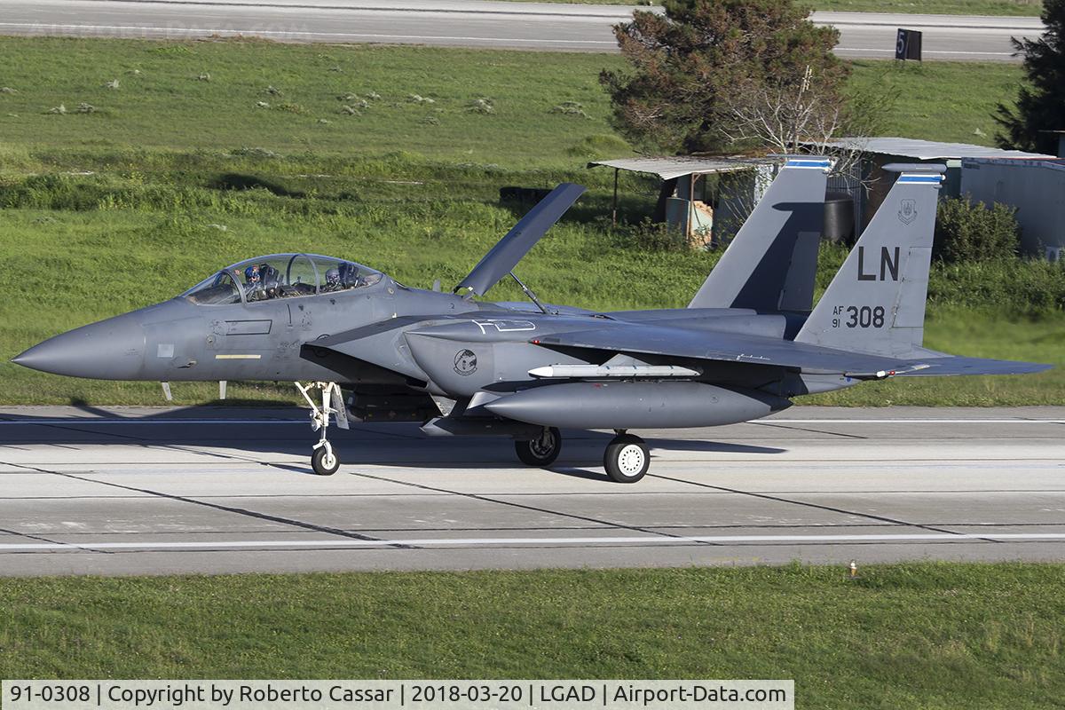 91-0308, 1991 McDonnell Douglas F-15E Strike Eagle C/N 1215/E173, Exercise Iniochos 2018