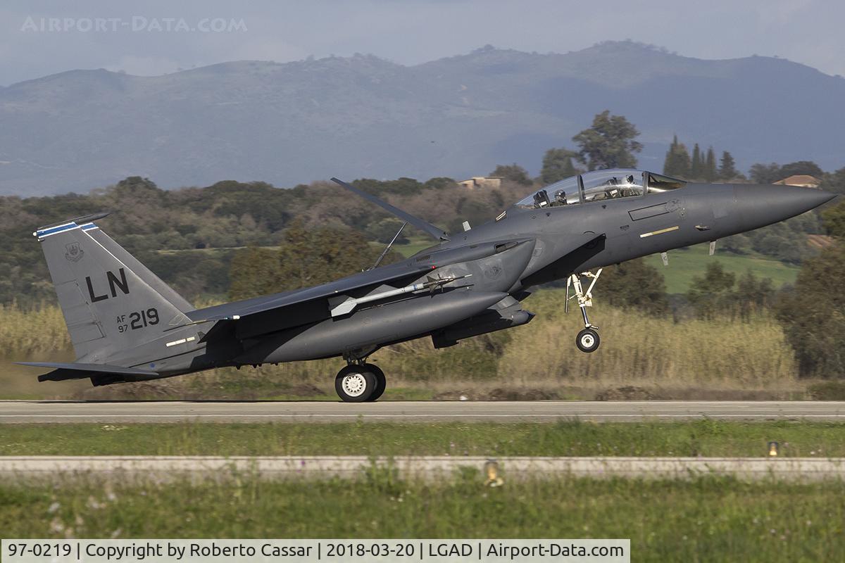 97-0219, McDonnell Douglas F-15E-61-MC Strike Eagle Strike Eagle C/N 1357/E218, Exercise Iniochos 2018