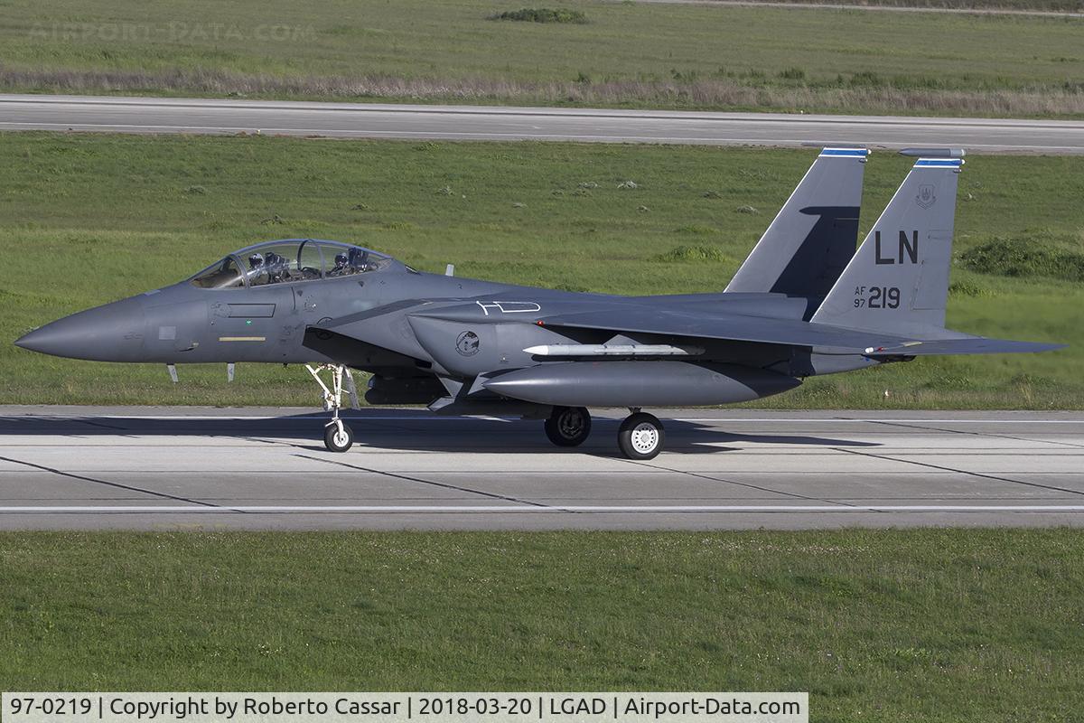 97-0219, McDonnell Douglas F-15E-61-MC Strike Eagle Strike Eagle C/N 1357/E218, Exercise Iniochos 2018