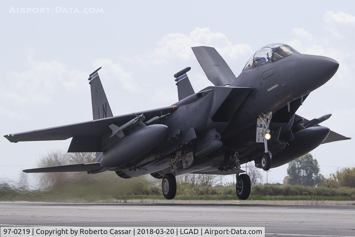 97-0219, McDonnell Douglas F-15E-61-MC Strike Eagle Strike Eagle C/N 1357/E218, Exercise Iniochos 2018