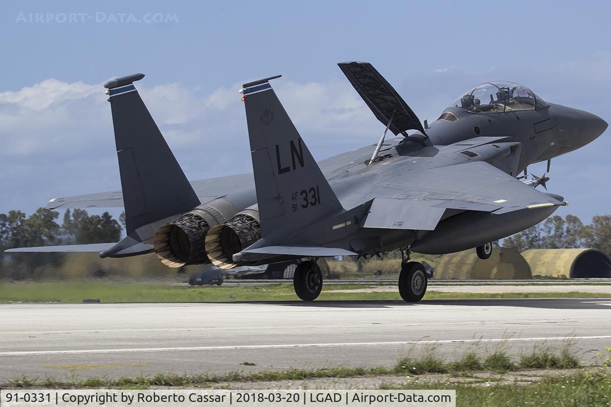 91-0331, 1991 McDonnell Douglas F-15E Strike Eagle C/N 1238/E196, Exercise Iniochos 2018