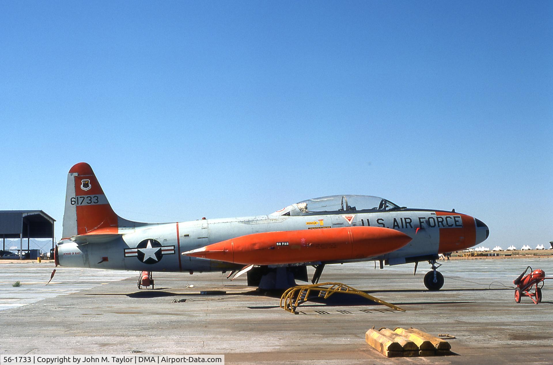 56-1733, 1956 Lockheed T-33A Shooting Star C/N 580-1083, 61733 MASDC Receiving 06-11-77 by JMTaylor