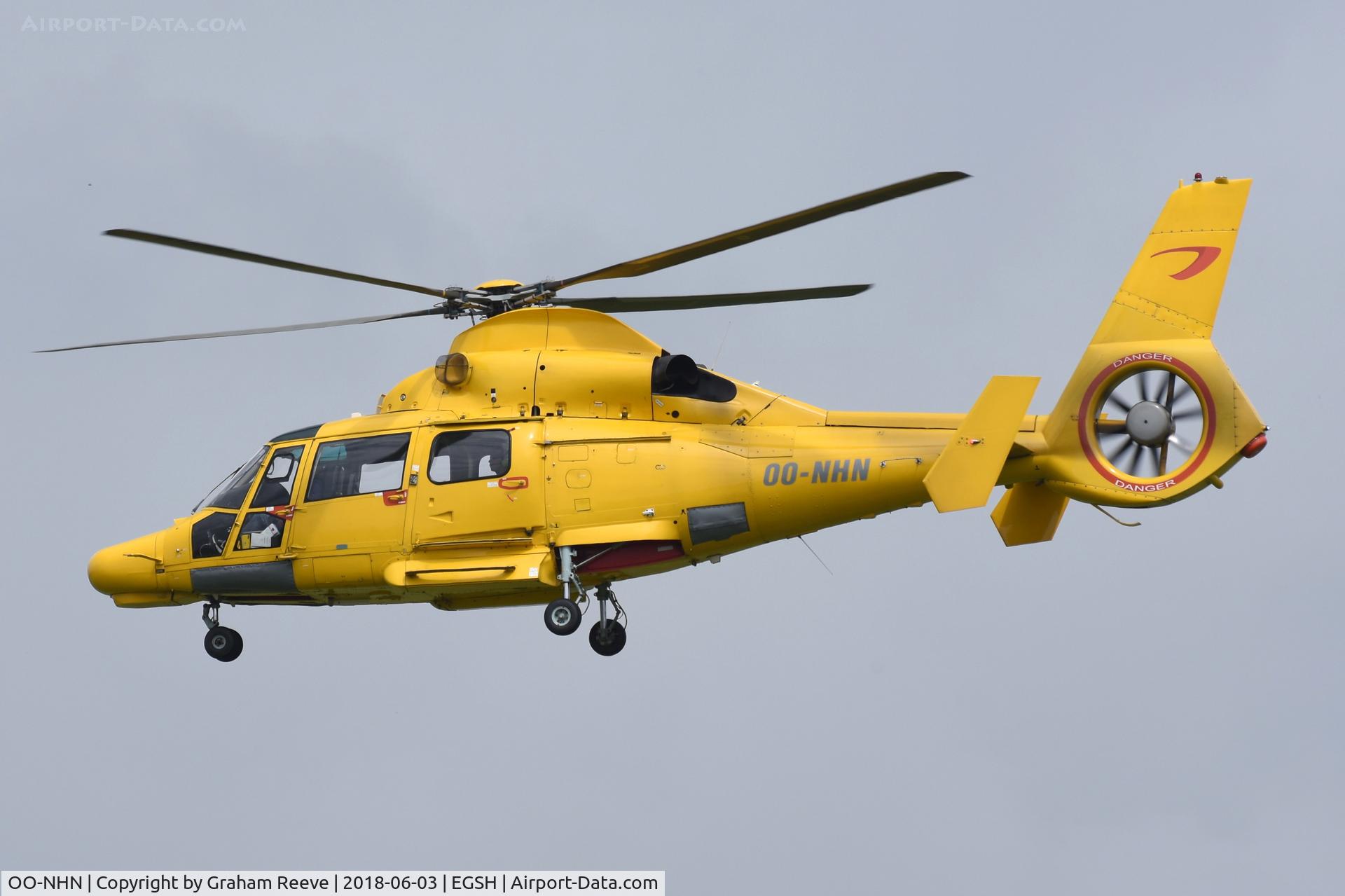 OO-NHN, 2007 Eurocopter AS-365N-3 Dauphin 2 C/N 6783, Departing from Norwich.