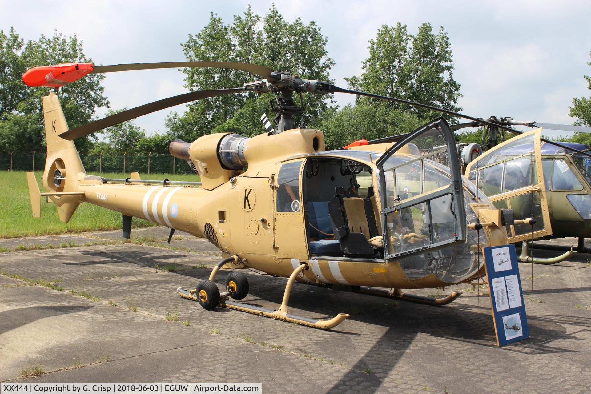 XX444, 1976 Westland SA-341B Gazelle AH1 C/N 1248, Wattisham Station Heritage Museum