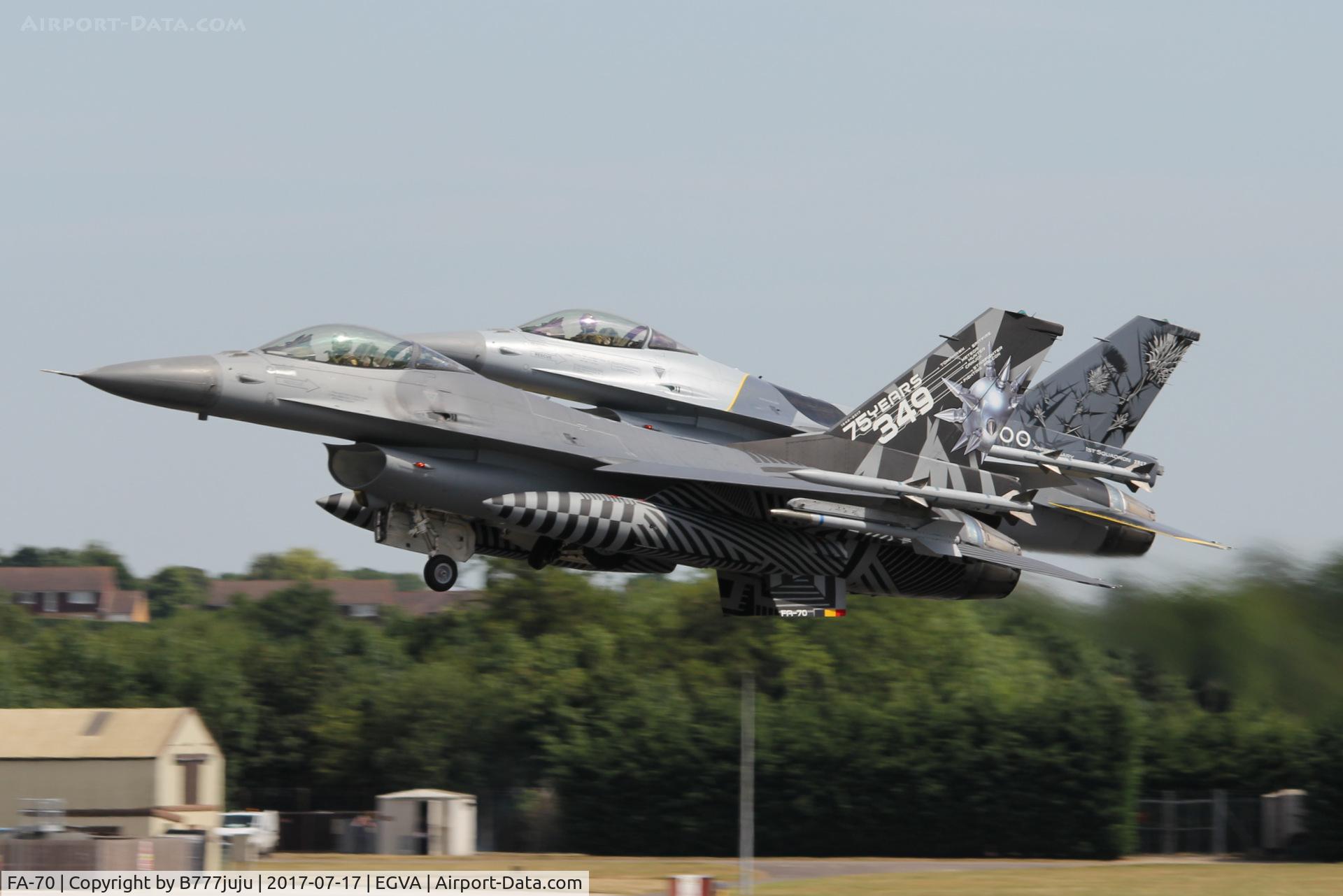 FA-70, SABCA F-16AM Fighting Falcon C/N 6H-70, at TATOO 2017