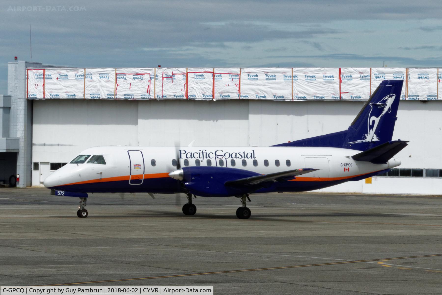 C-GPCQ, 1986 Saab SF340A C/N 340A-043, Departing