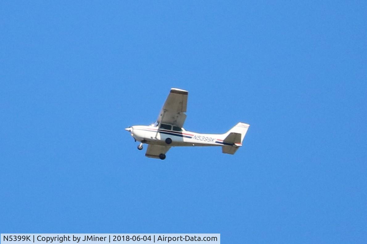 N5399K, 1980 Cessna 172P C/N 17274095, Flying over Burlington IL.