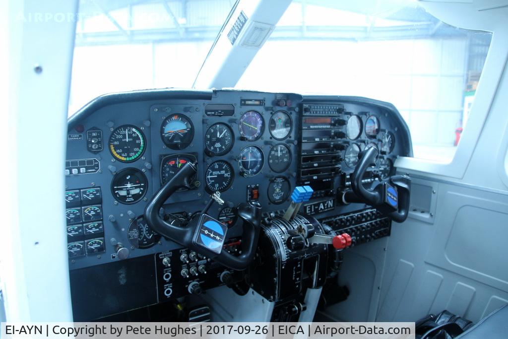 EI-AYN, 1974 Britten-Norman BN-2A-8 Islander C/N 704, Cockpit view of Islander EI-AYN at Connemara