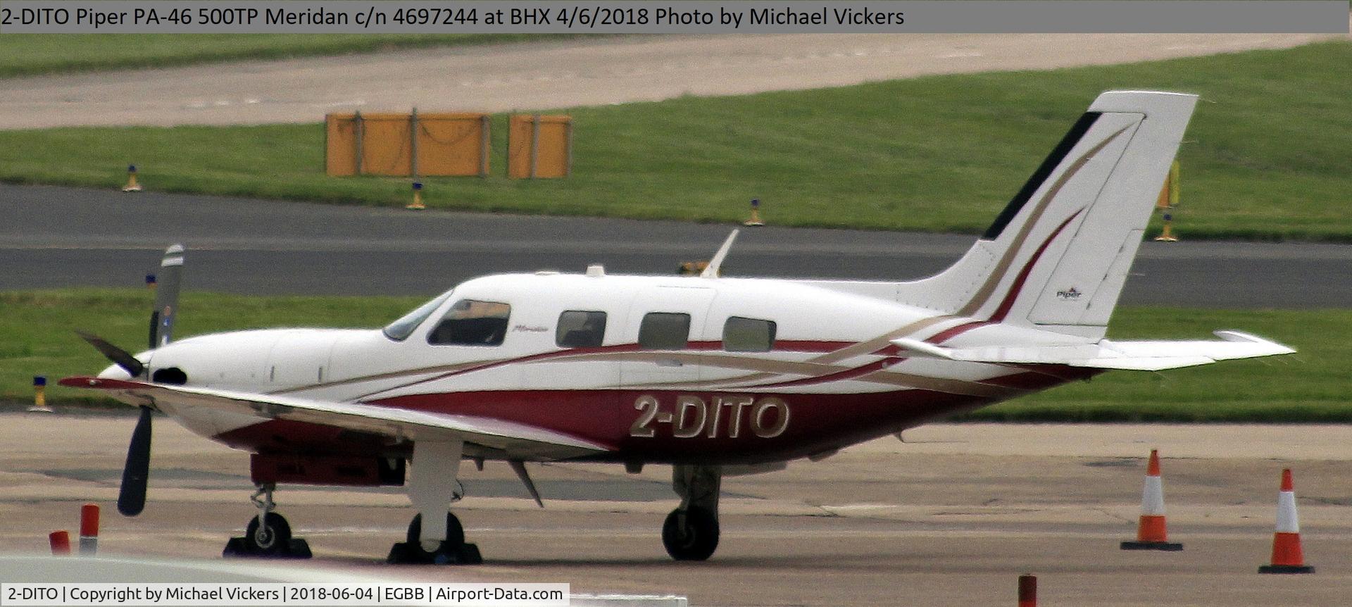 2-DITO, 2006 Piper PA-46-500TP Malibu Meridian C/N 4697244, Parked on the elmdon apron