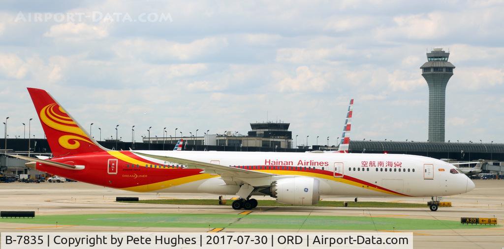 B-7835, 2016 Boeing 787-94P Dreamliner C/N 62712, B-7835 Dreamliner of Hainan Airlines at Chicago O'Hare