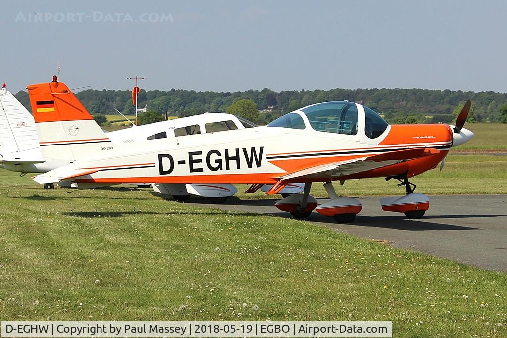 D-EGHW, 1984 Bolkow Bo-209 Monsun 150FV C/N 170, Visitor to Wolverhampton (Halfpenny Green)                                  
Ex:-HB-UER,D-EAAJ