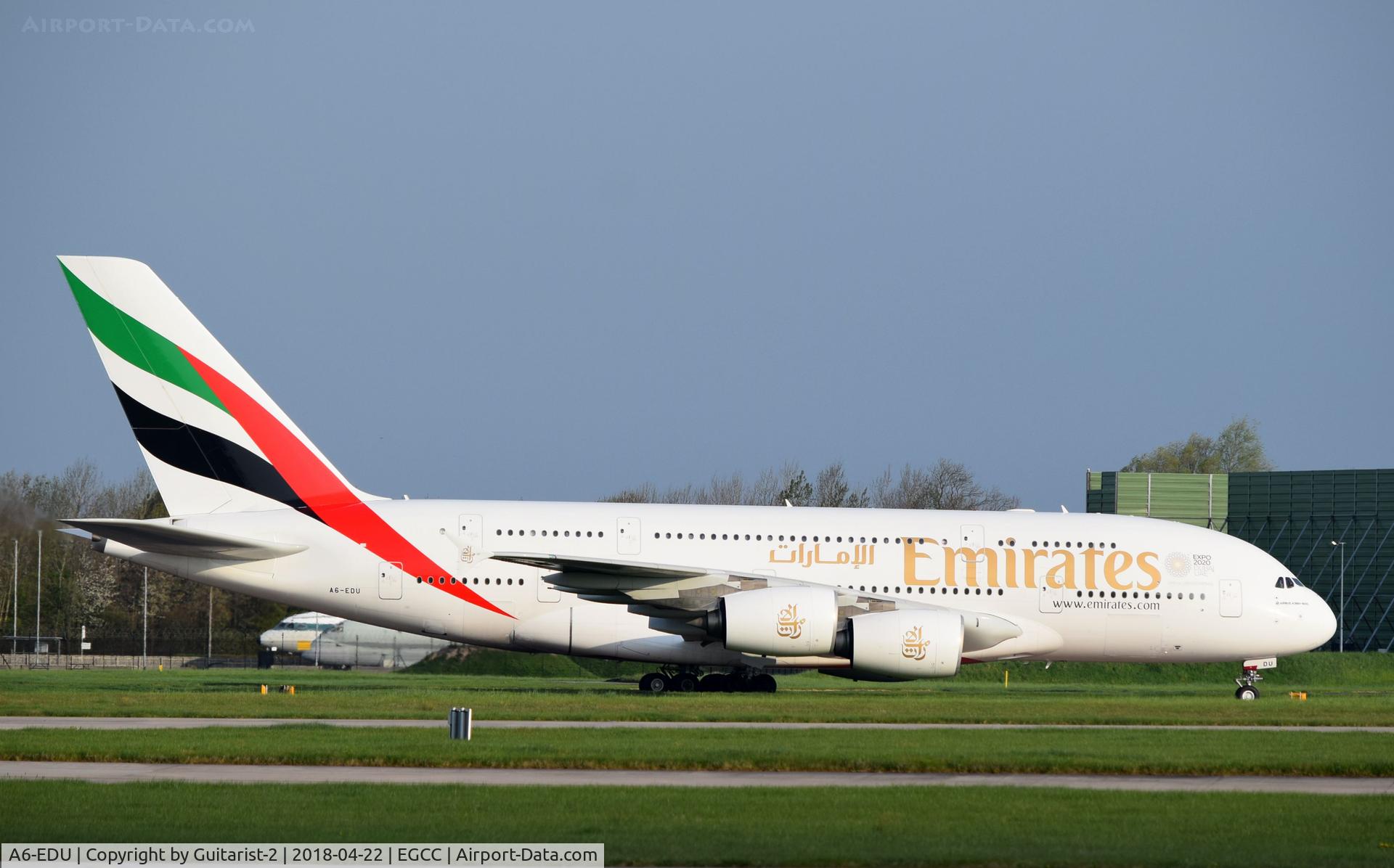 A6-EDU, 2011 Airbus A380-861 C/N 098, At Manchester
