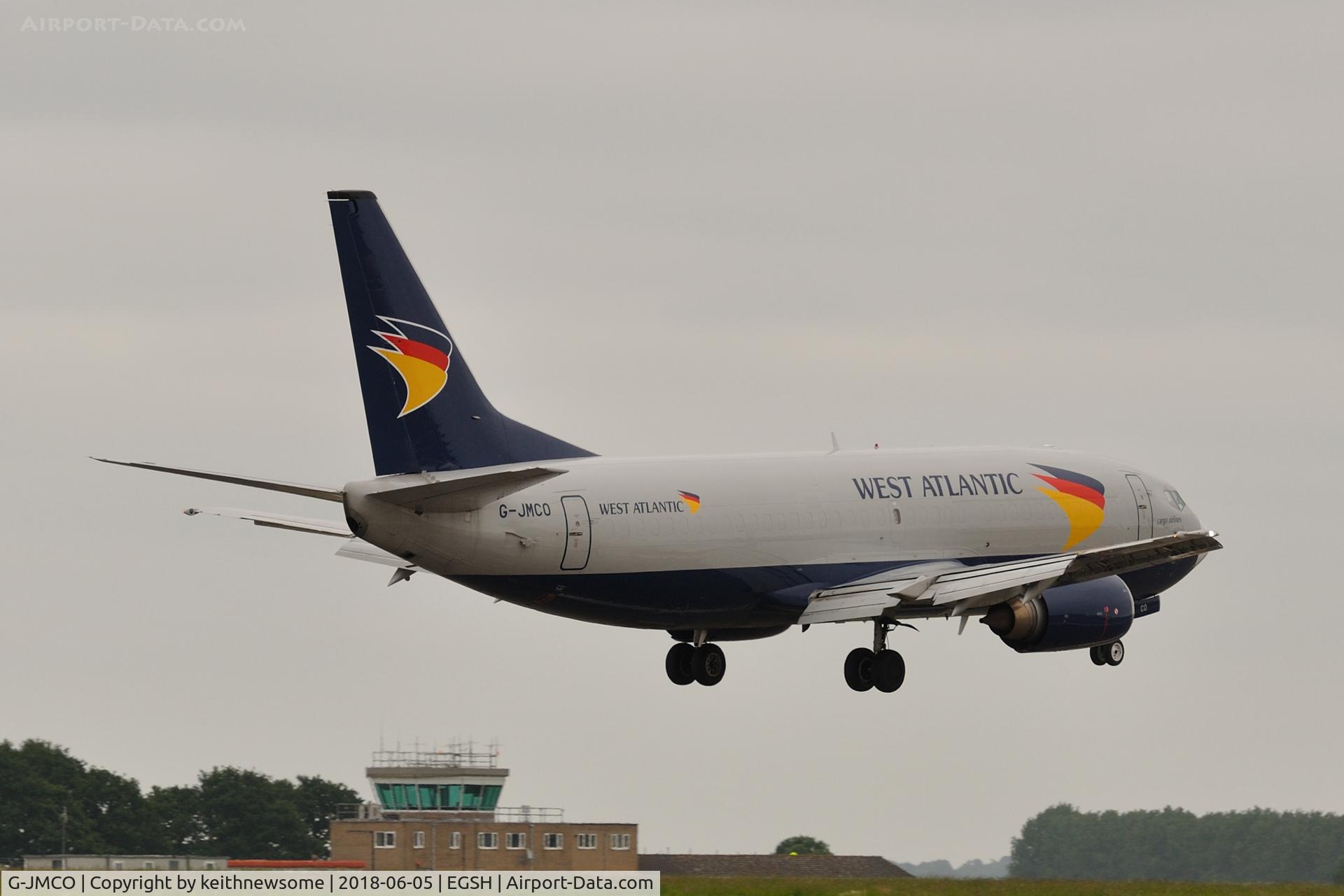 G-JMCO, 1986 Boeing 737-3T0F C/N 23569, Arriving for maintenance.
