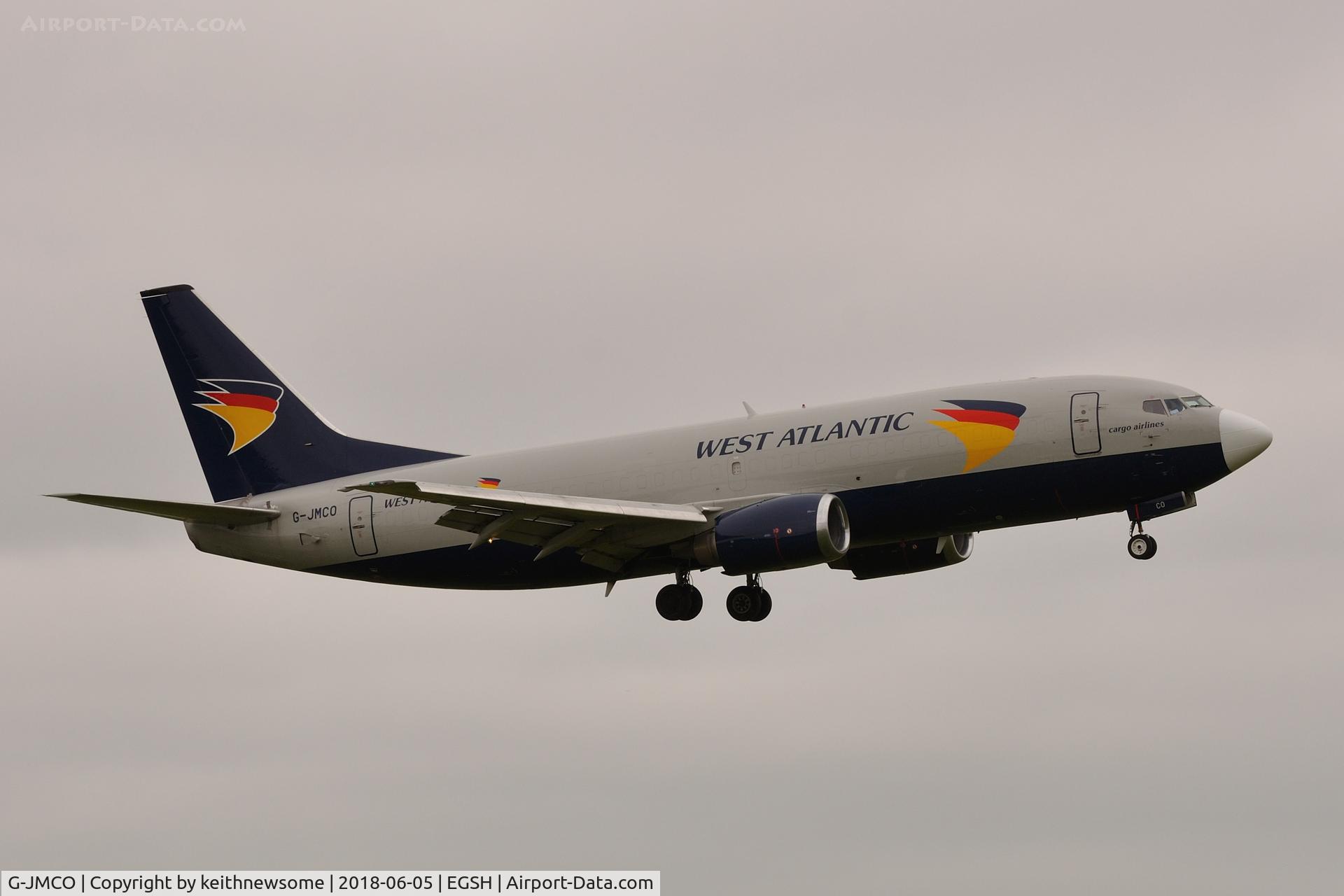 G-JMCO, 1986 Boeing 737-3T0F C/N 23569, Arriving for maintenance.