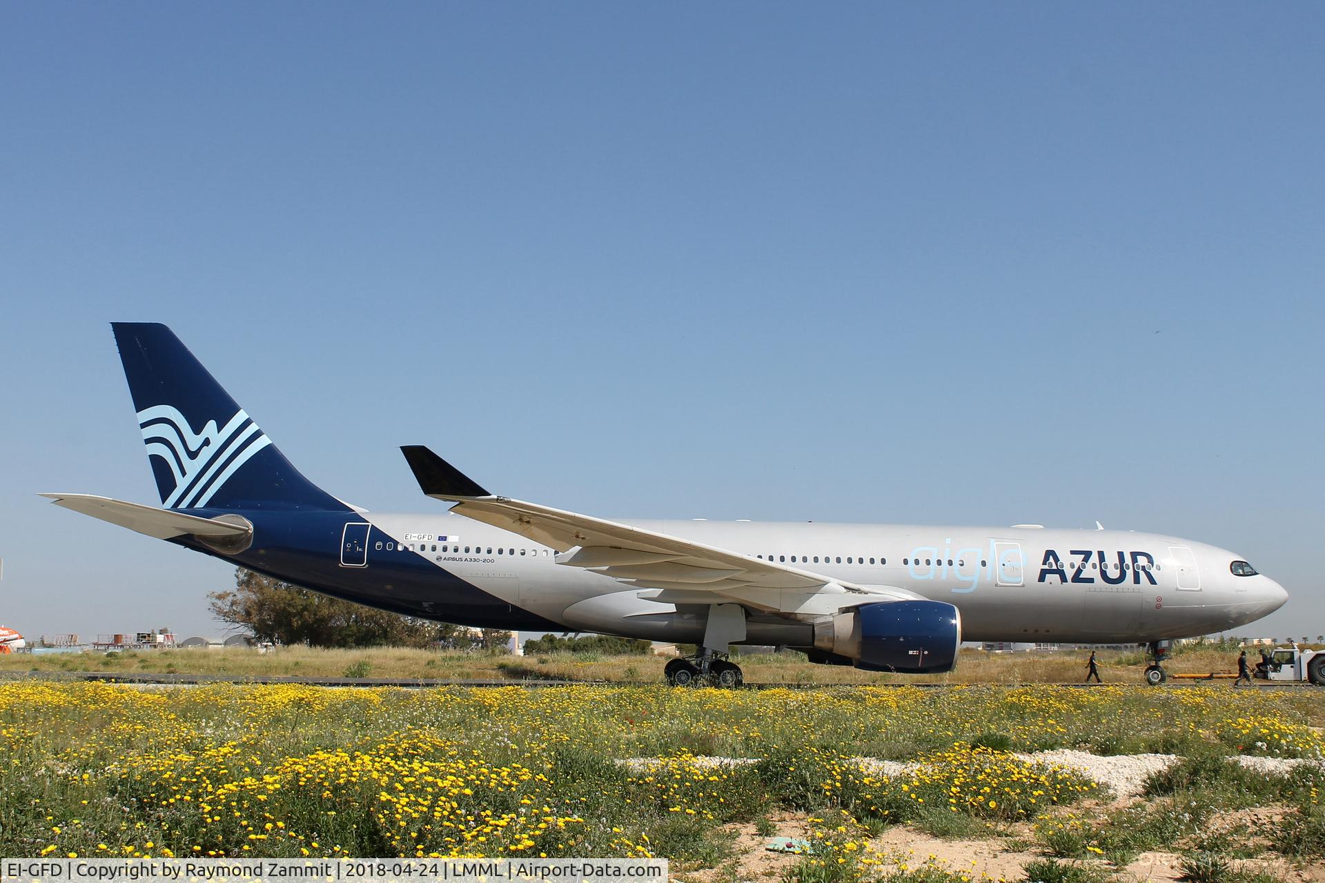 EI-GFD, 2002 Airbus A330-223 C/N 444, A330 EI-GFD freshly painted in Aigle Azur colours preparing for depature