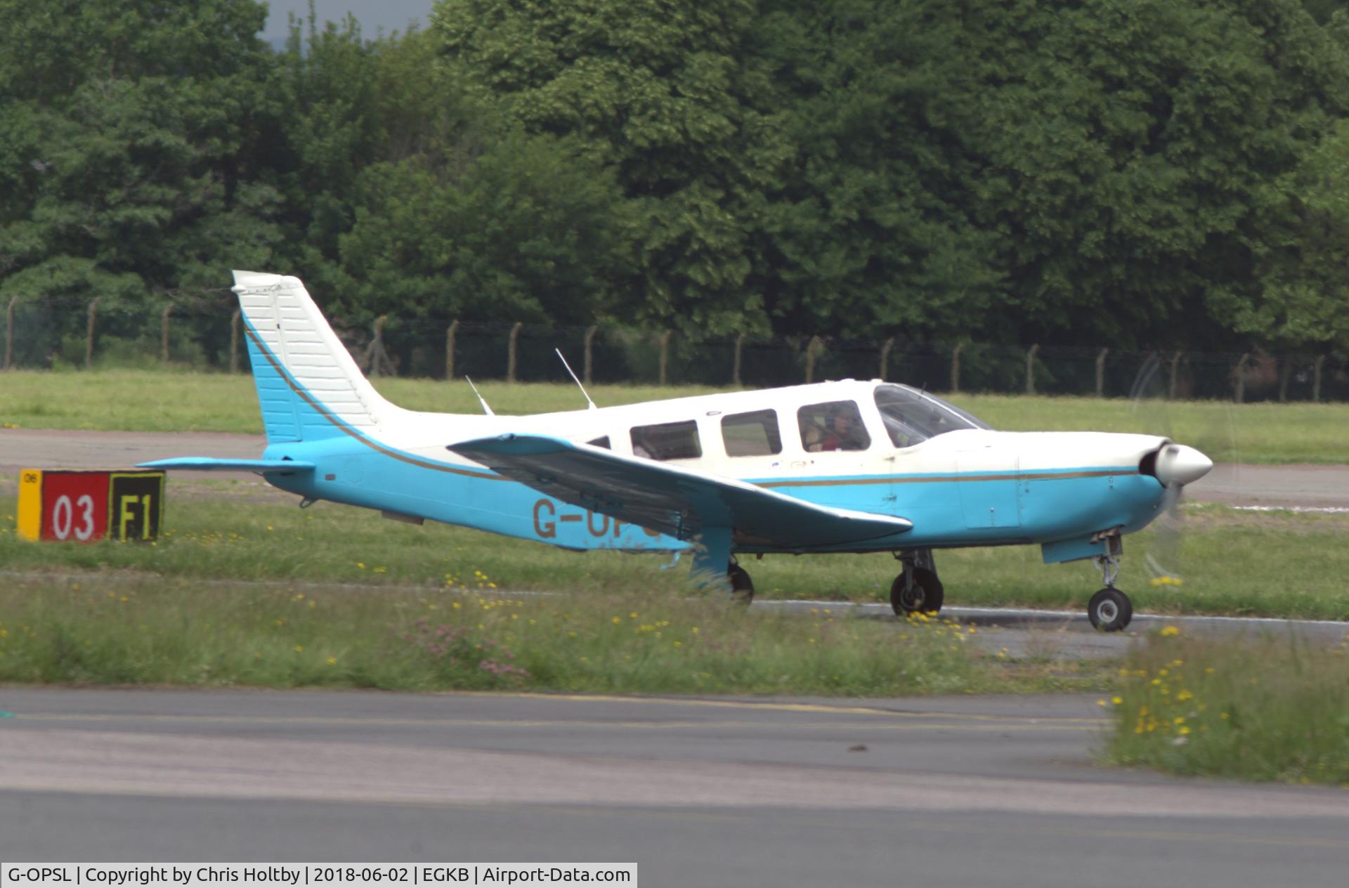 G-OPSL, 1980 Piper PA-32R-301 Saratoga SP C/N 32R-8013085, Taxiiing to take off at Biggin Hill