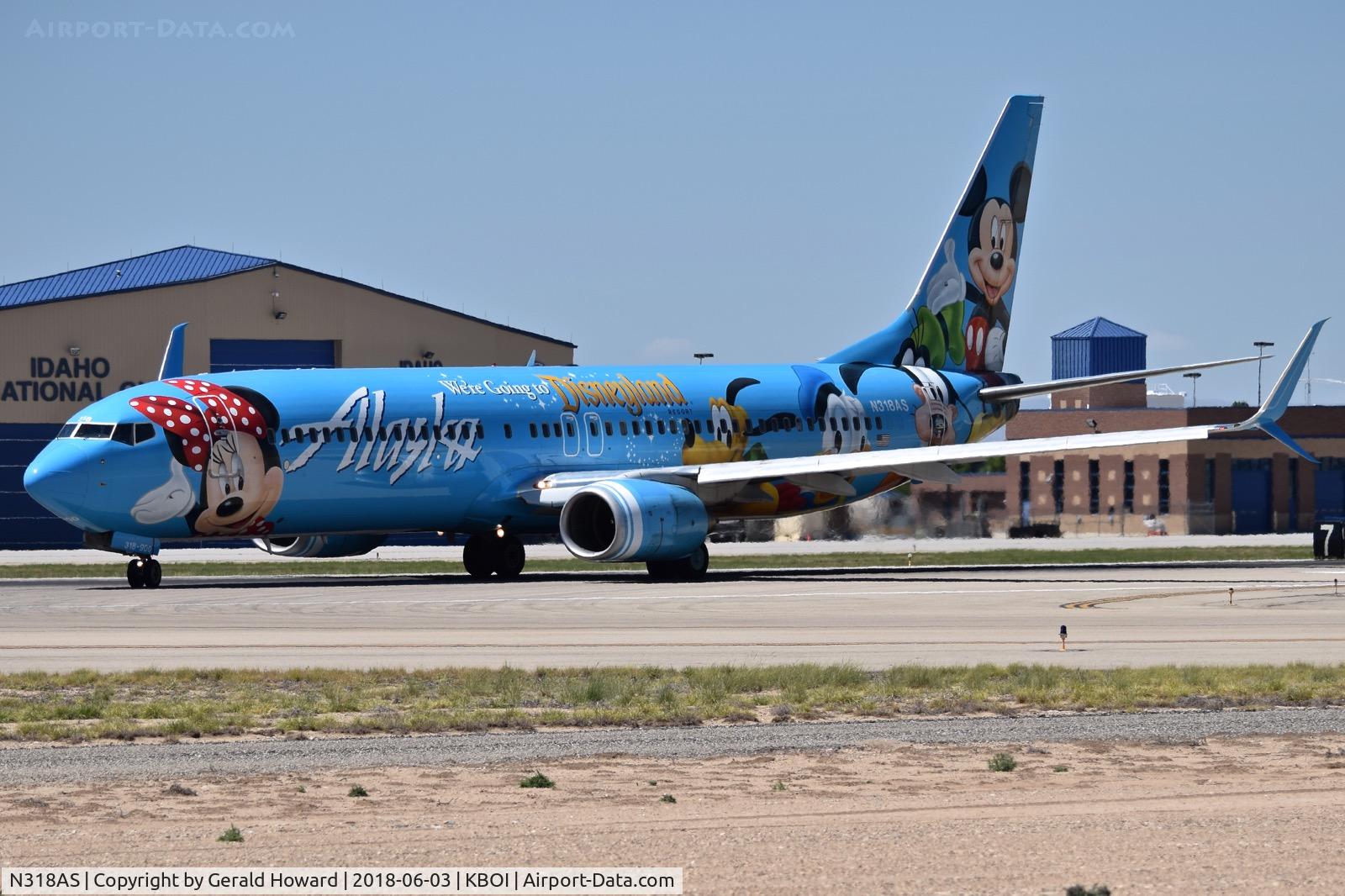 N318AS, 2003 Boeing 737-990 C/N 30018, Landing roll out on RWY 10R.
