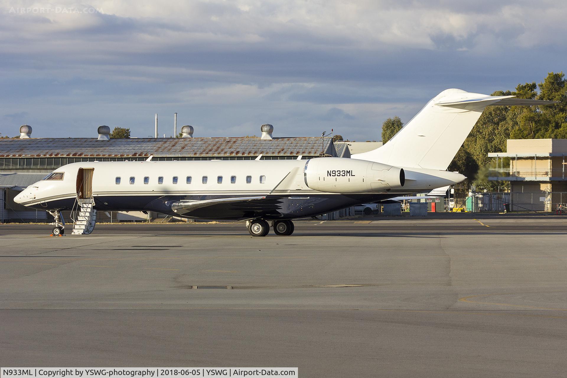 N933ML, 2012 Bombardier BD-700-1A11 Global 5000 C/N 9504, TVPX Aircraft Solutions (N933ML) Bombardier Global 5000 at Wagga Wagga Airport