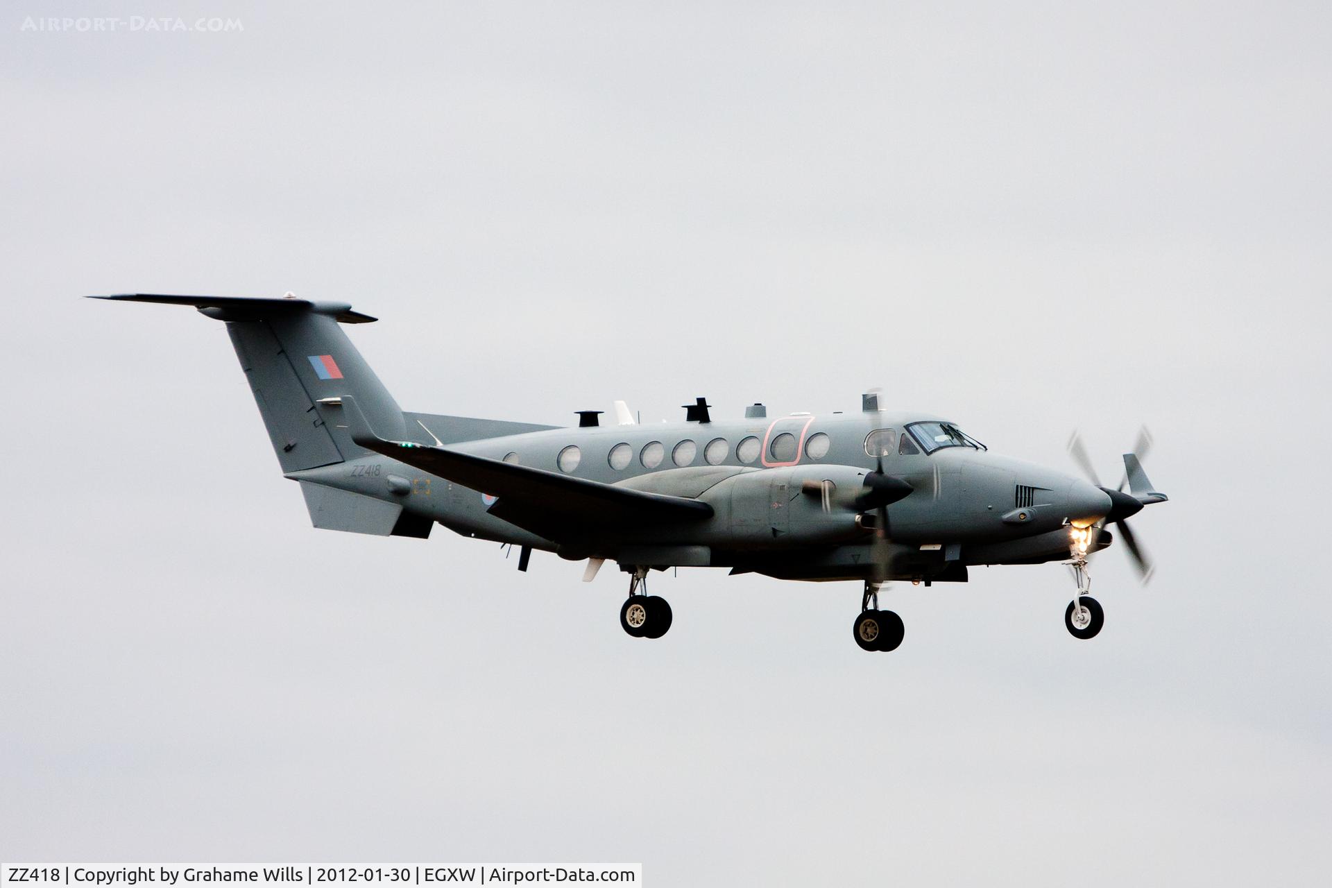 ZZ418, 2007 Beech B300C (350) Super King Air King Air C/N FM-17, Beechcraft Shadow R1 ZZ418 14 Sqd RAF Waddington 30/1/12