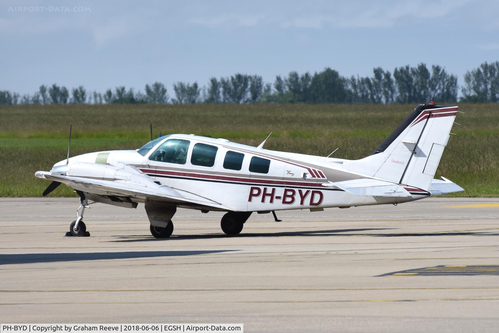 PH-BYD, 1997 Raytheon Aircraft Company 58 C/N TH-1836, Parked at Norwich.