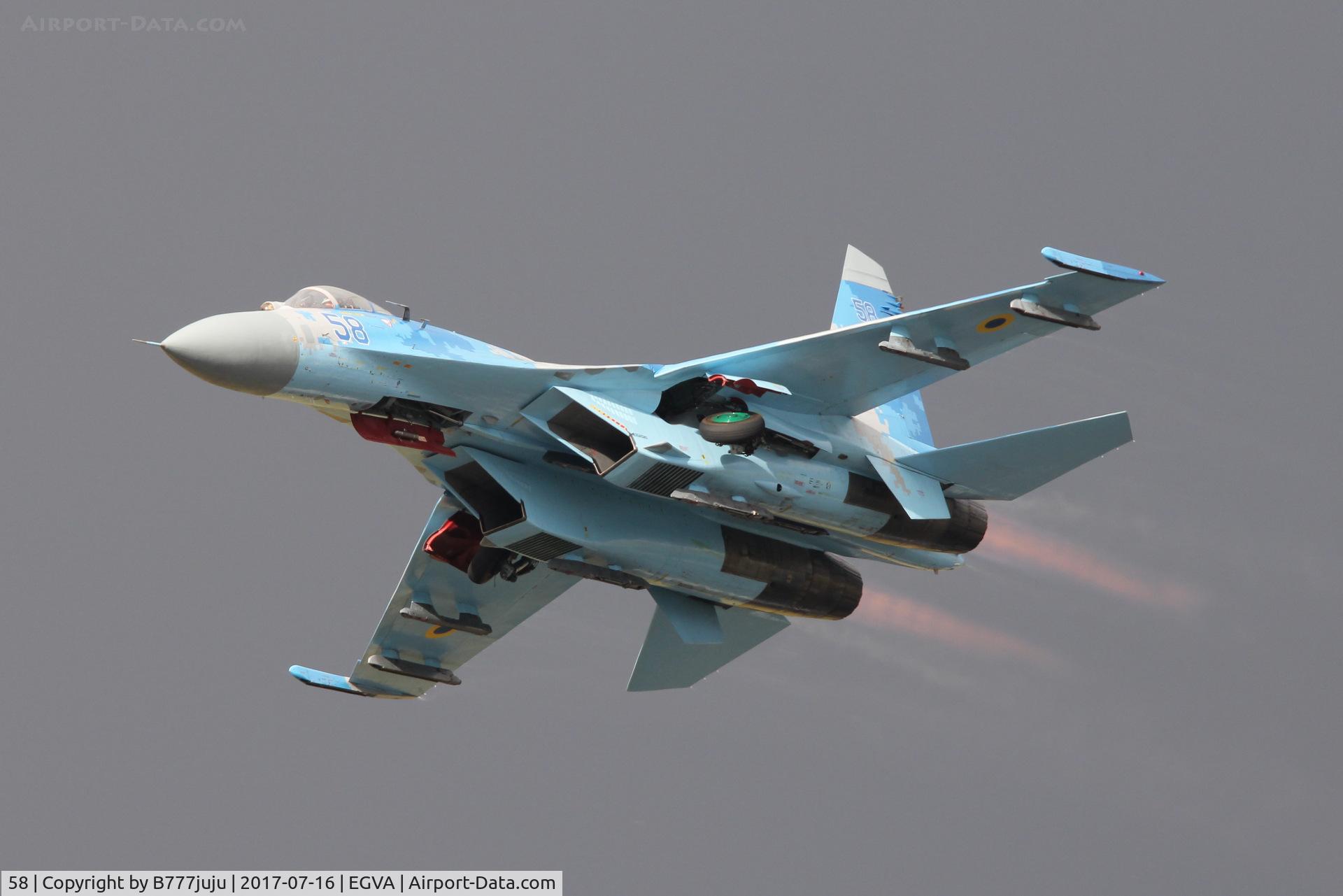 58, 1991 Sukhoi Su-27P Flanker B C/N 36911035612, at TATOO 2017