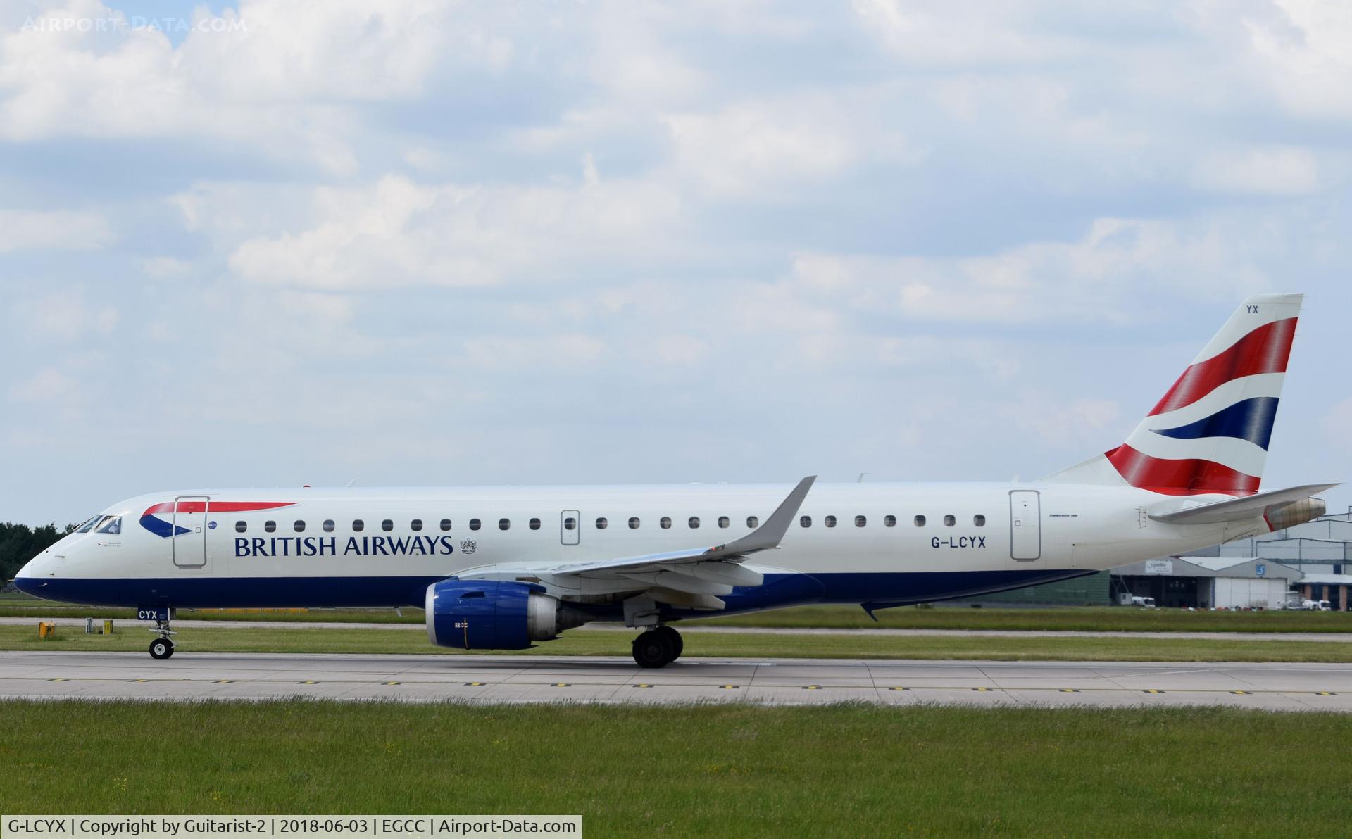 G-LCYX, 2008 Embraer 190LR (ERJ-190-100LR) C/N 19000178, At Manchester