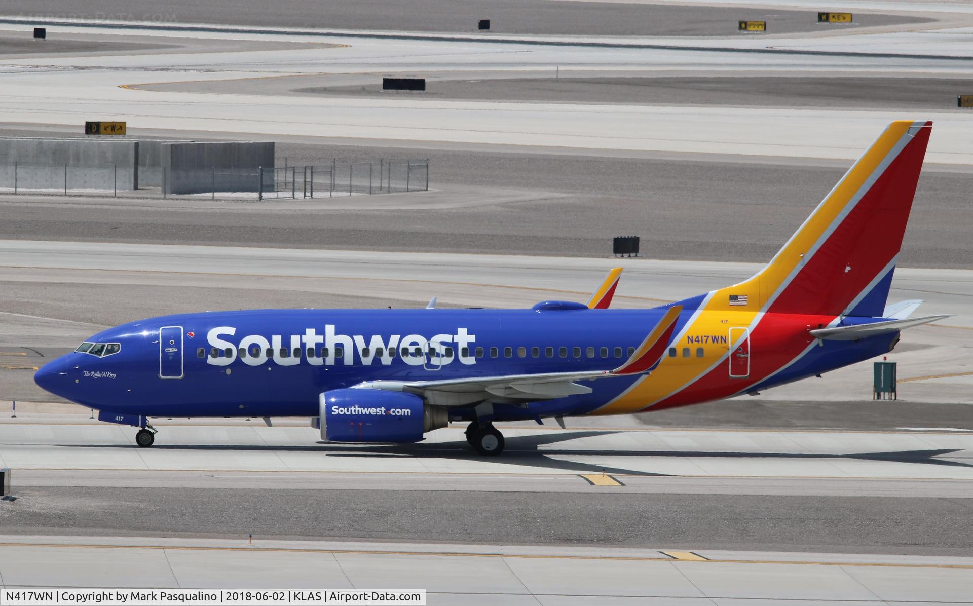 N417WN, 2001 Boeing 737-7H4 C/N 29822, Boeing 737-700