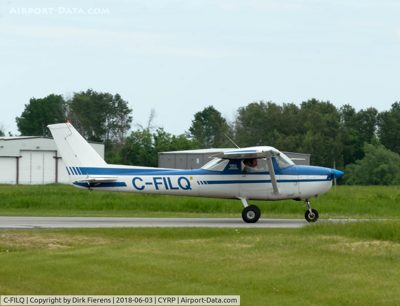 C-FILQ, 1978 Cessna 150M C/N 15078738, Going down Alpha taxiway to return to Cornwall.