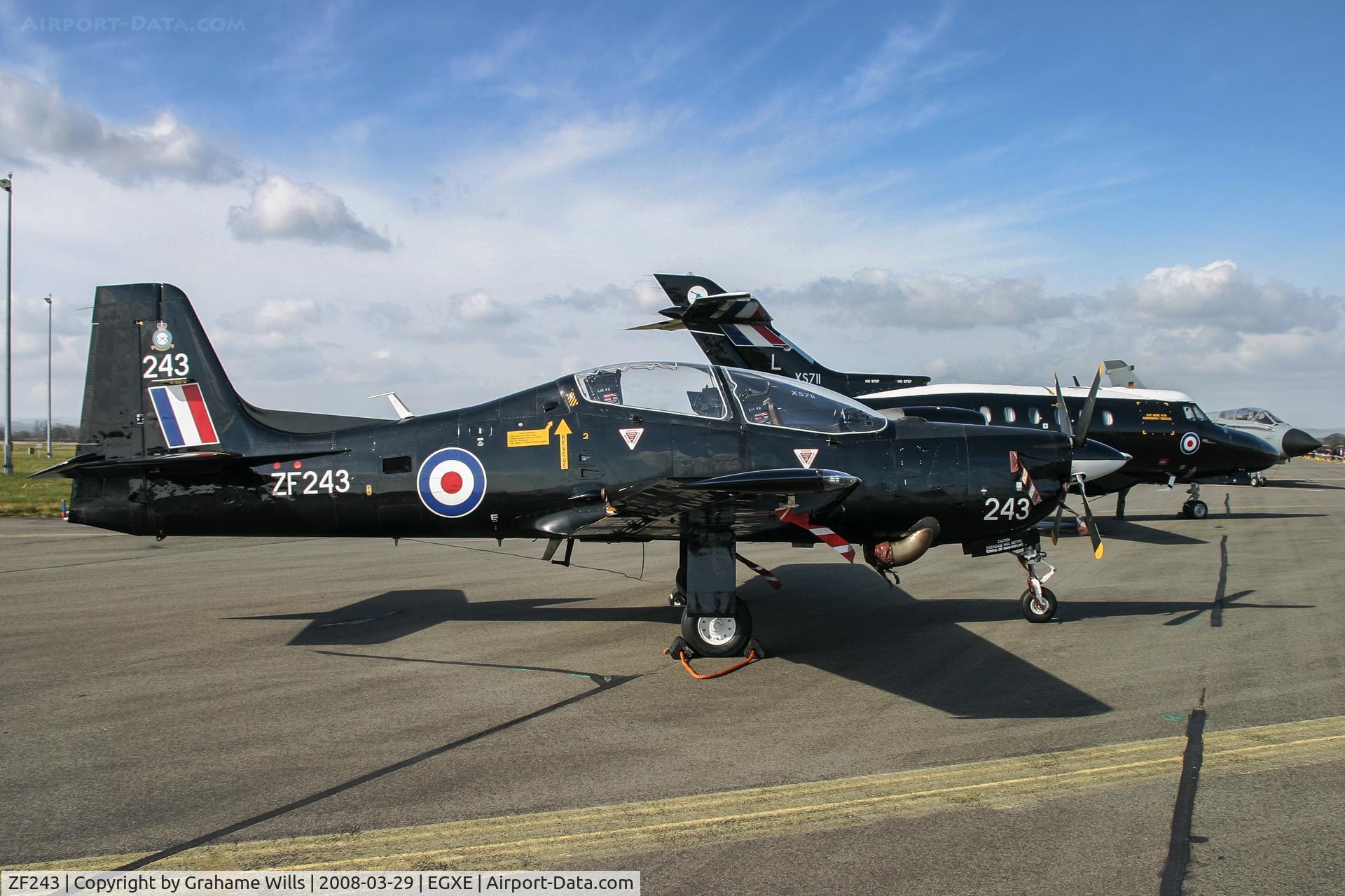 ZF243, 1990 Short S-312 Tucano T1 C/N S048/T44, Shorts Tucano T1 ZF243 1 FTS RAF Leeming 29/3/08