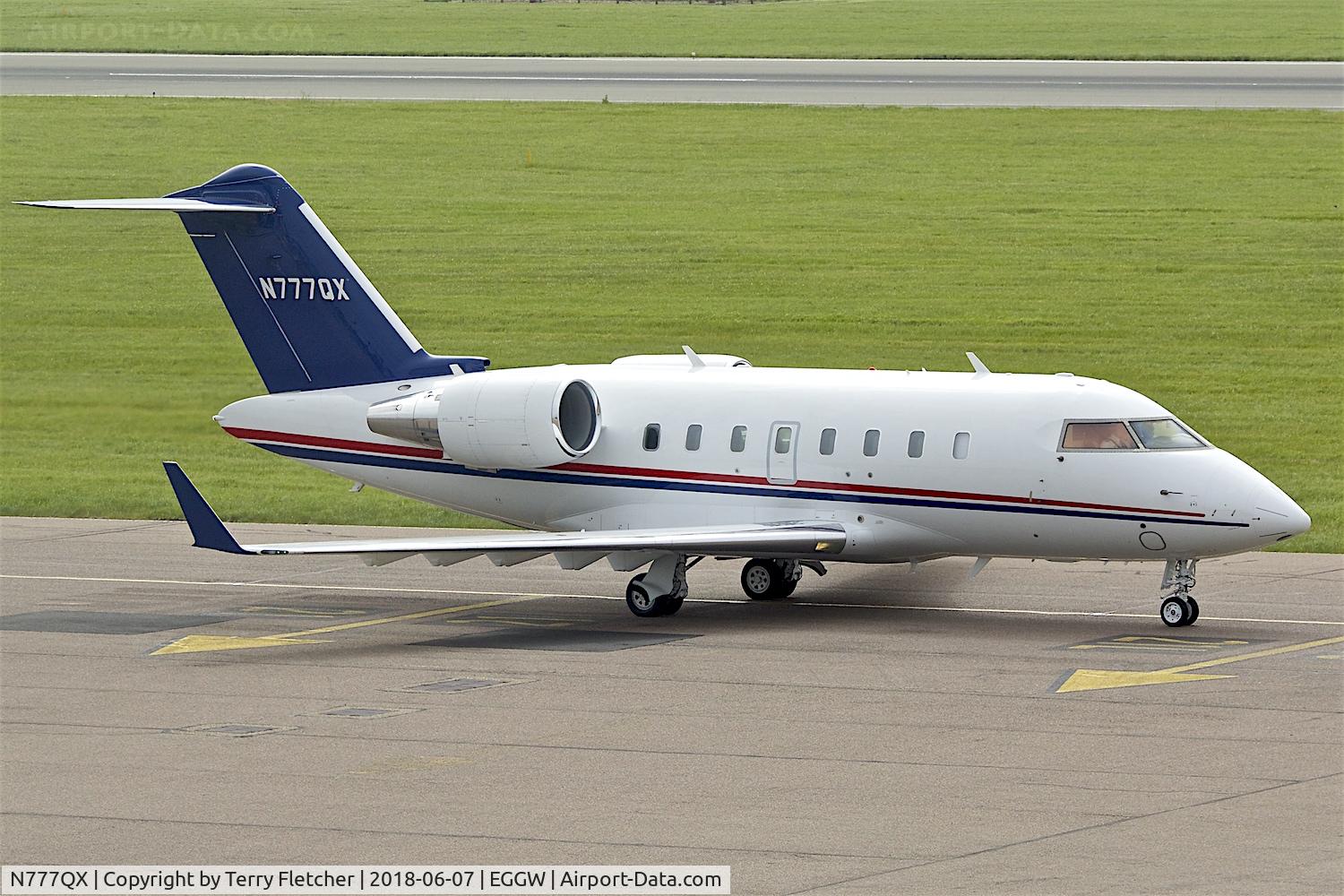 N777QX, 2008 Bombardier Challenger 605 (CL-600-2B16) C/N 5761, at London Luton