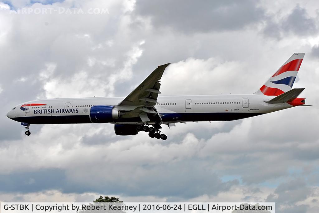 G-STBK, 2014 Boeing 777-336/ER C/N 42121, On short final R/W 27L