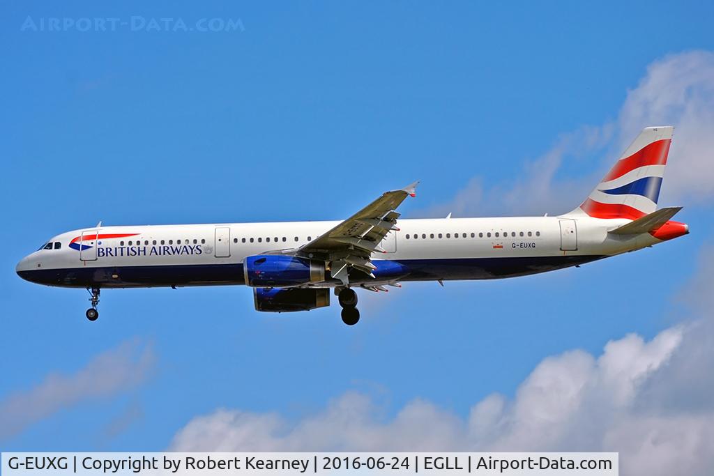 G-EUXG, 2004 Airbus A321-231 C/N 2351, On short final R/W 27L